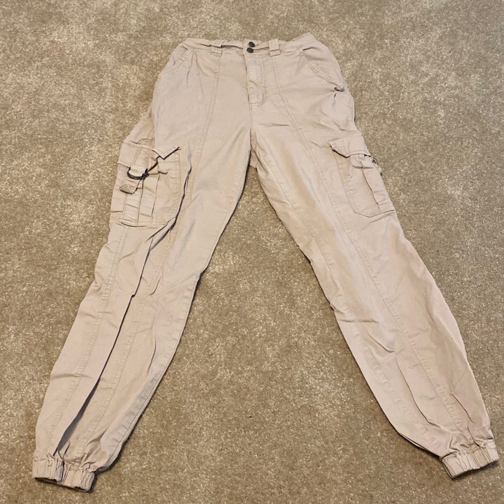 Garage high rise tan cargo pants